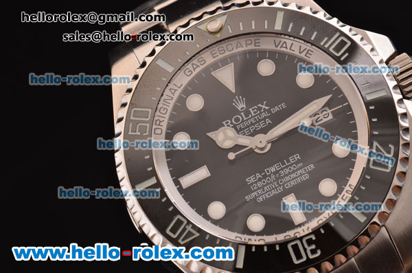 Rolex Sea-Dweller Deepsea Rolex 3135 Automatic Steel Case with Stainless Steel Strap and Black Dial - Super LumiNova 1:1 Original - Click Image to Close