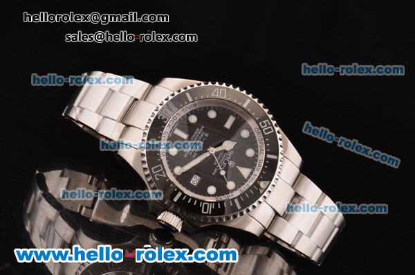 Rolex Sea-Dweller Deepsea Rolex 3135 Automatic Steel Case with Stainless Steel Strap and Black Dial - Super LumiNova 1:1 Original - Click Image to Close