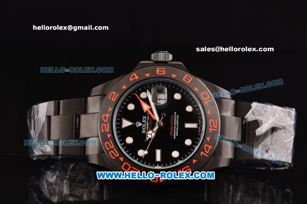 Rolex Explorer II Pro-Hunter Asia 2813 Automatic PVD Case with PVD Strap and Black Dial - Click Image to Close
