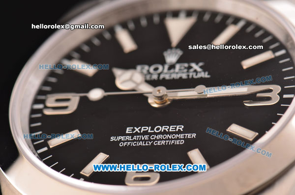 Rolex Explorer Rolex 3131 Automatic Stainless Steel Case with Stainless Steel Strap and Black Dial - Click Image to Close