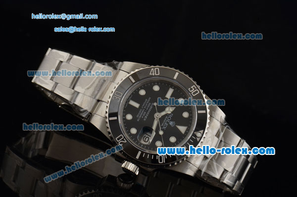 Rolex Submariner Rolex 3135 Automatic Stainless Steel Case with Stainless Steel Strap and Black Dial Stick Markers - Click Image to Close