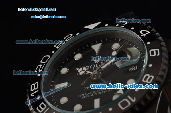 Rolex Pro-Hunter GMT-Master Asia 2813 Automatic PVD Case with PVD Strap and Black Dial Stick Markers - Click Image to Close