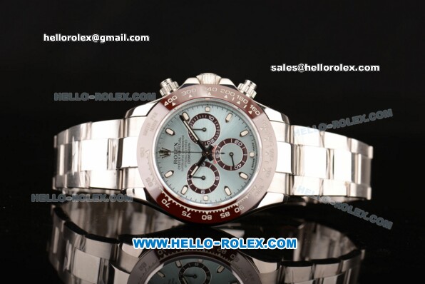 Rolex Daytona 2013 New Desige Chrono Swiss Valjoux 7750 Automatic Steel Case with Blue Dial Stick Markers and Ceramic Bezel - Click Image to Close