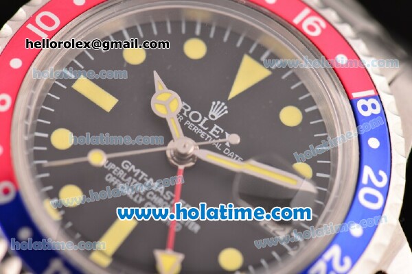 Rolex GMT-Master Vintage Asia 2813 Automatic Full Steel with Blue/Red Bezel and Black Dial - Click Image to Close