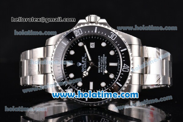 Rolex Sea-Dweller Asia 2813 Automatic Steel Case/Bracelet with Black Dial and White Markers - Click Image to Close