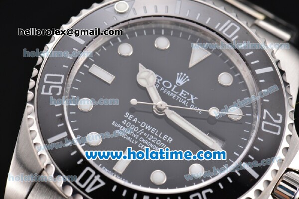 Rolex Sea-Dweller Asia 2813 Automatic Steel Case/Bracelet with Black Dial and White Markers - Click Image to Close