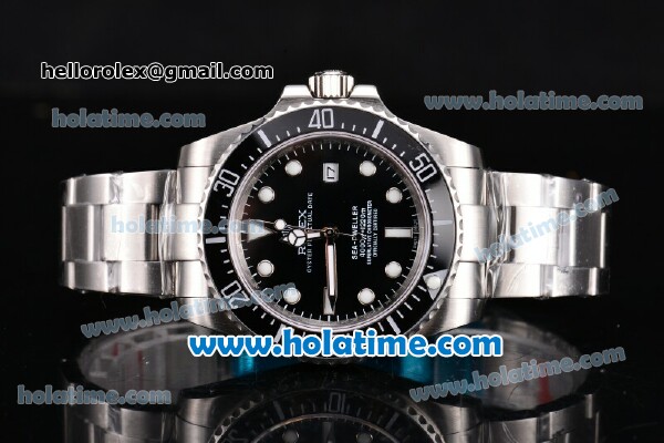 Rolex Sea-Dweller Asia 2813 Automatic Steel Case/Bracelet with Black Bezel and White Markers - Click Image to Close