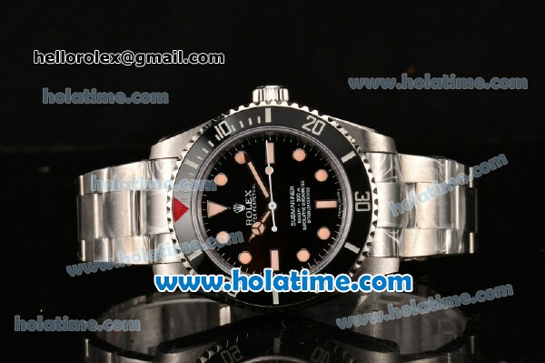 Rolex Submariner Rolex 3130 Automatic Steel Case/Bracelet with Black Dial and Yellow Markers - 1:1 Original (BP) - Click Image to Close