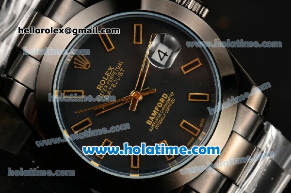 Rolex SE Datejust Bamford Asia Automatic Full PVD with Black Dial and Stick Markers - Click Image to Close