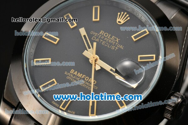 Rolex SE Datejust Bamford Asia Automatic Full PVD with Black Dial and Stick Markers - Click Image to Close