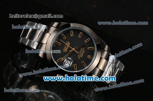 Rolex SE Datejust Bamford Asia Automatic Full PVD with Black Dial and Stick Markers - Click Image to Close