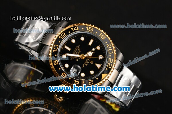 Rolex GMT Master II Bamford Asia 2813 Automatic Full PVD with Black Dial and White Markers - ETA Coating - Click Image to Close