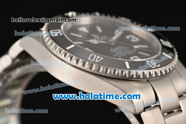 Rolex Blaken Submariner Asia 2813 Automatic Steel Case with Black Dial and Whtie Stick/Arabic Numeral Markers - Click Image to Close