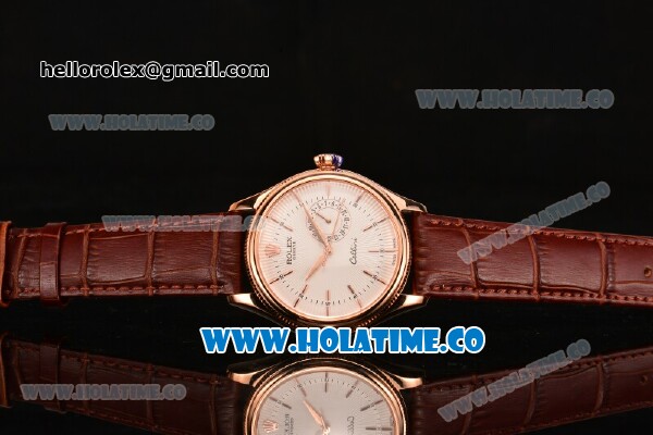 Rolex Cellini Date Asia Automatic Rose Gold Case with White Dial and Stick Markers (New) - Click Image to Close