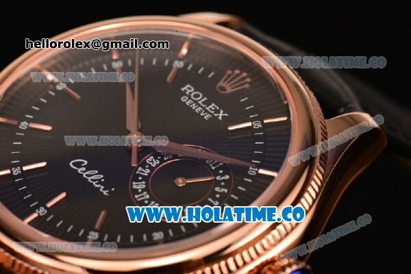 Rolex Cellini Date Asia Automatic Rose Gold Case with Black Dial and Stick Markers (New) - Click Image to Close