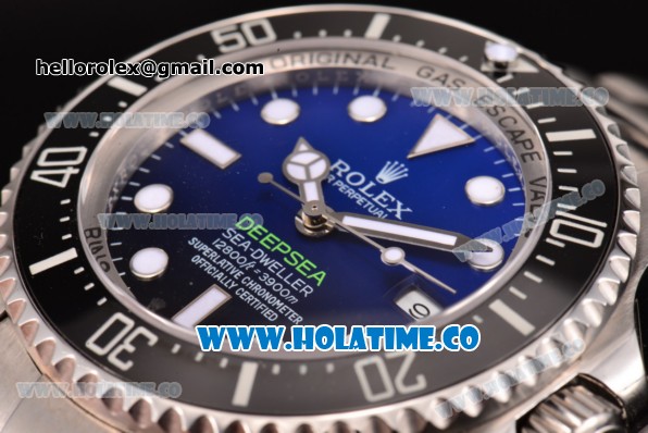 Rolex Deepsea Sea-Dweller D-Blue Edition Dive Clone Rolex 3135 Automatic Steel Case with D-Blue Dial and White Markers (BP) - Click Image to Close