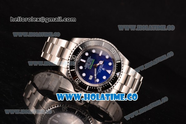 Rolex Deepsea Sea-Dweller D-Blue Edition Dive Clone Rolex 3135 Automatic Steel Case with D-Blue Dial and White Markers (BP) - Click Image to Close