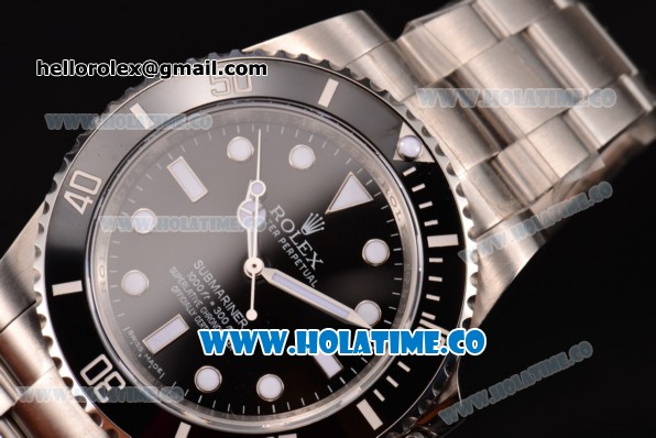 Rolex Submariner Rolex 3131 Automatic Steel Case/Bracelet with White Markers and Black Dial - 1:1 NOOB Best Edition - Click Image to Close