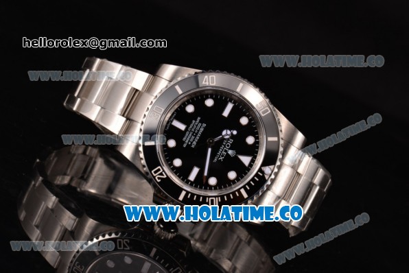 Rolex Submariner Rolex 3131 Automatic Steel Case/Bracelet with White Markers and Black Dial - 1:1 NOOB Best Edition - Click Image to Close