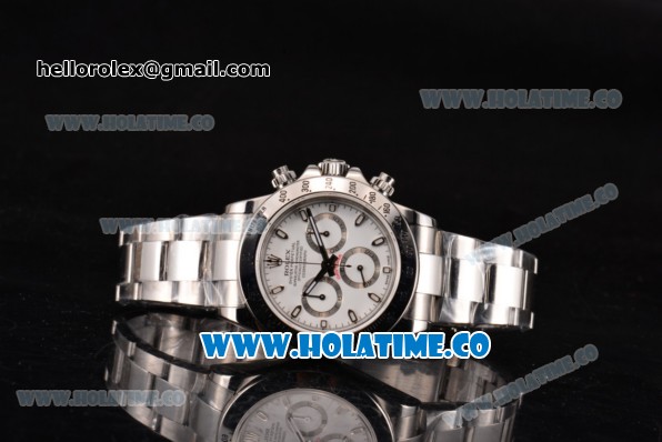 Rolex Daytona Chrono Swiss Valjoux 7750-SHG Automatic Full Steel with White Dial and Stick Markers - 1:1 Original (J12) - Click Image to Close