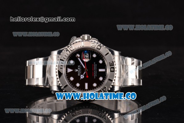 Rolex Yacht-Master Swiss ETA 2836 Automatic Full Steel with Black Dial and Dot Markers - 1:1 Original (JF) - Click Image to Close
