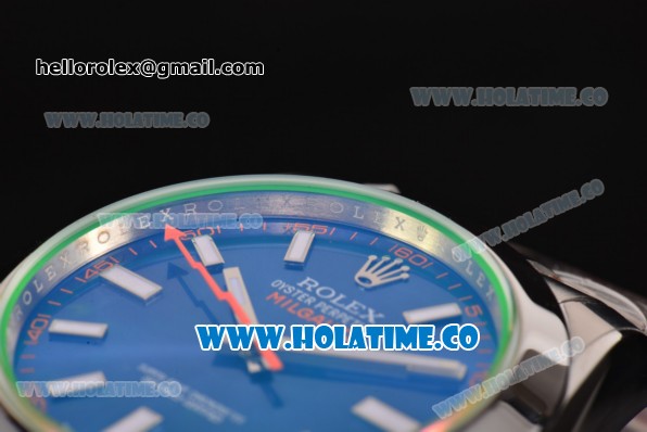 Rolex Milgauss Swiss ETA 2836 Automatic Steel Case with Blue Dial and White Stick Markers - 1:1 Original (JF) - Click Image to Close