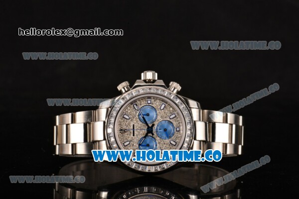 Rolex Daytona Swiss Valjoux 7750 Automatic Full Steel with Diamonds Dial and White Stick Markers (G59) - Click Image to Close