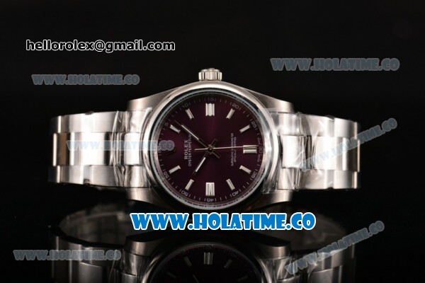 Rolex Air King Asia Automatic Full Steel with Purple Dial and White Stick Markers - Click Image to Close