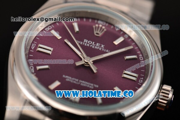 Rolex Air King Asia Automatic Full Steel with Purple Dial and White Stick Markers - Click Image to Close