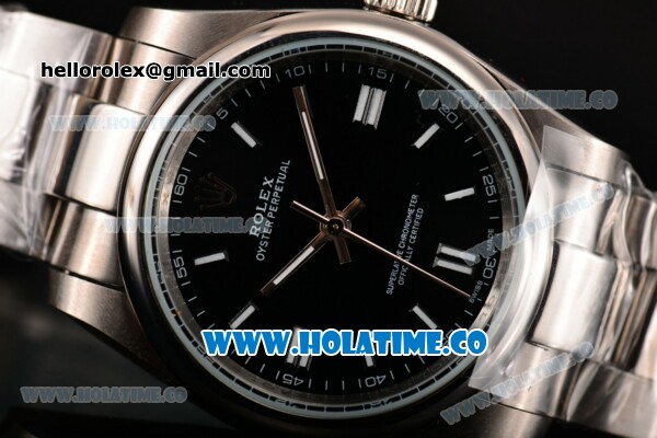 Rolex Air King Asia Automatic Full Steel with Black Dial and White Stick Markers - Click Image to Close