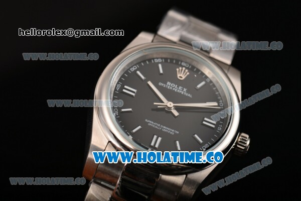 Rolex Air King Asia Automatic Full Steel with Black Dial and White Stick Markers - Click Image to Close