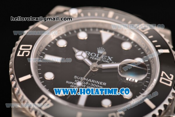 Rolex Submariner Clone Rolex 3135 Automatic Steel Case/Bracelet with Black Dial and White Dot Markers - 1:1 Original(NOOB) - Click Image to Close