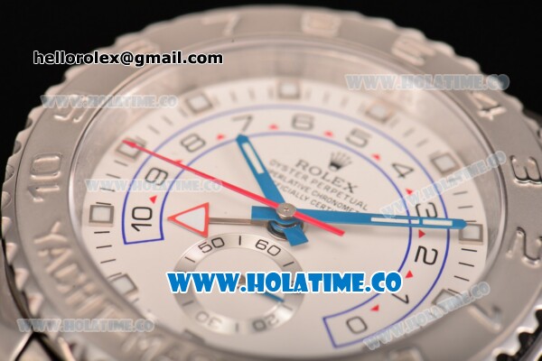 Rolex Yachtmaster II Chrono Swiss Valjoux 7750 Automatic Full Steel with White Dial and Dot Markers (BP) - Click Image to Close