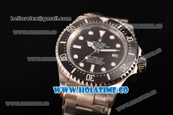 Rolex Deepsea Sea-Dweller Swiss ETA 2836 Automatic Steel Case with Black Ceramic Bezel and White Markers (NOOB) - Click Image to Close
