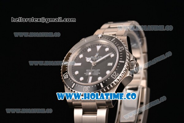 Rolex Sea-Dweller Swiss ETA 2836 Automatic Steel Case/Bracelet with White Dot Markers and Black Dial - 1:1 Original (NOOB) - Click Image to Close