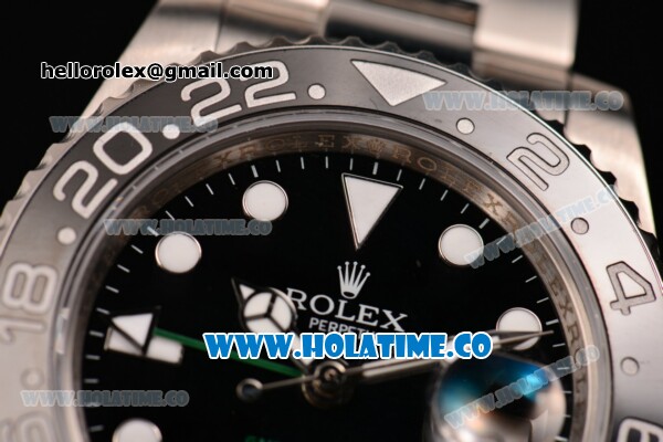 Rolex GMT-Master II Swiss ETA 2836 Automatic Steel Case with Black Cermaic Bezel and White Dot Markers - 1:1 Original (NOOB) - Click Image to Close