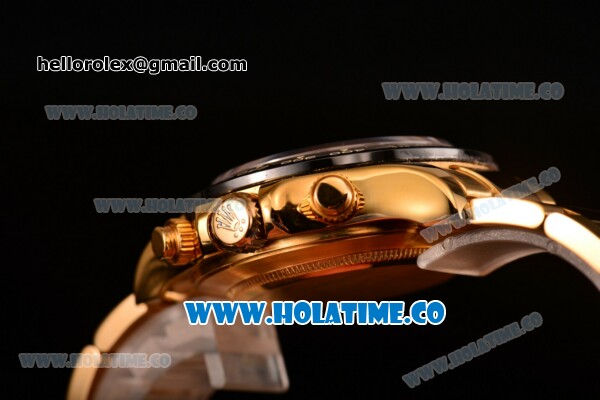 Rolex Daytona Chrono Swiss Valjoux 7750 Automatic Yellow Gold Case/Bracelet with Ceramic Bezel Black MOP Dial and Diamonds Markers (BP) - Click Image to Close