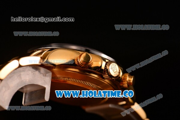 Rolex Daytona Chrono Swiss Valjoux 7750 Automatic Yellow Gold Case/Bracelet with Ceramic Bezel Black MOP Dial and Diamonds Markers (BP) - Click Image to Close