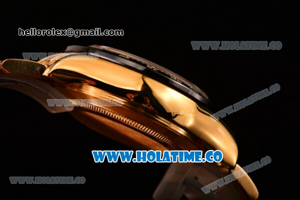 Rolex Daytona Chrono Swiss Valjoux 7750 Automatic Yellow Gold Case/Bracelet with Diamonds Markers Black MOP Dial and Ceramic Bezel (BP) - Click Image to Close