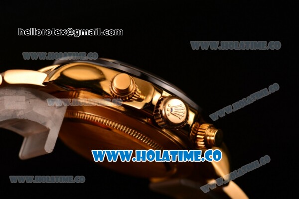 Rolex Daytona Chrono Swiss Valjoux 7750 Automatic Yellow Gold Case/Bracelet with Diamonds Markers Black MOP Dial and Ceramic Bezel (BP) - Click Image to Close