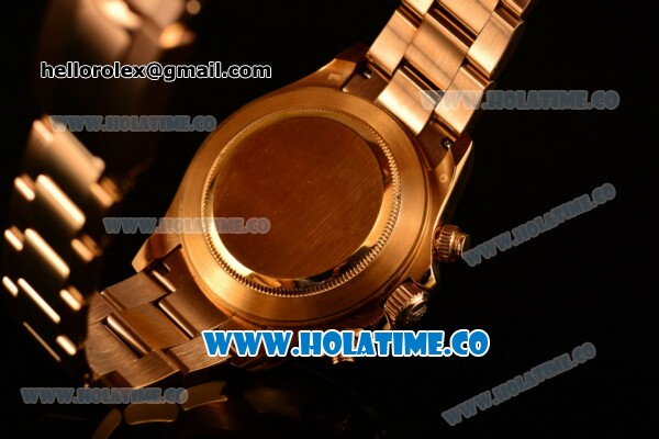 Rolex Daytona Chrono Swiss Valjoux 7750 Automatic Yellow Gold Case/Bracelet with Diamonds Markers Ceramic Bezel and Black Dial (BP) - Click Image to Close