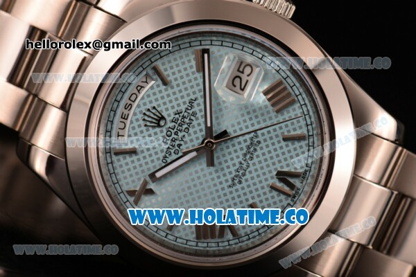 Rolex Day-Date II Asia 2813 Automatic Full Steel with Blue Dial and Roman Numeral Markers - Click Image to Close