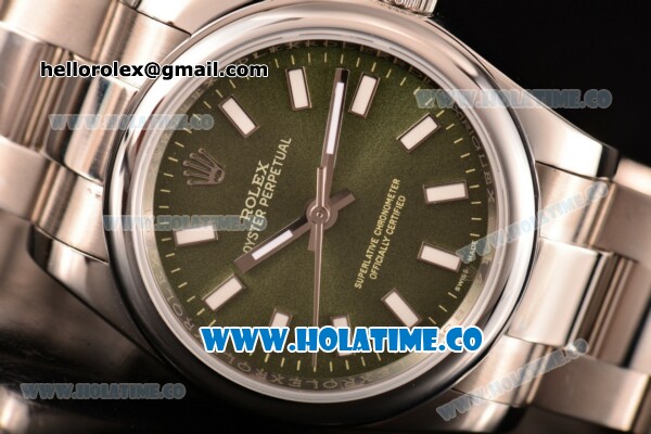 Rolex Air King Asia 2813 Automatic Full Steel with Green Dial and White Stick Markers - Click Image to Close