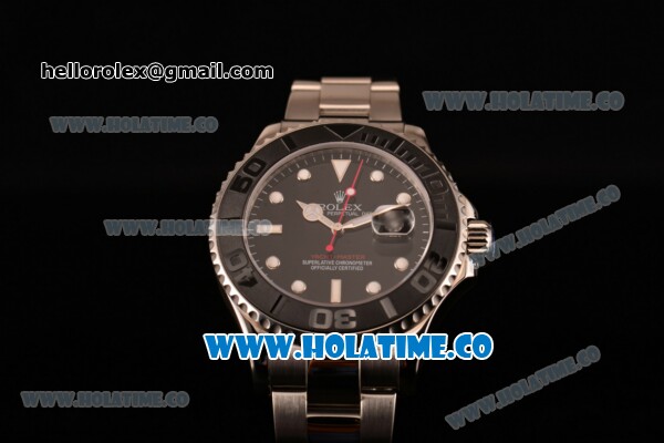 Rolex Yachtmaster I Asia Automatic Full Steel with Black Dial and White Markers - Click Image to Close