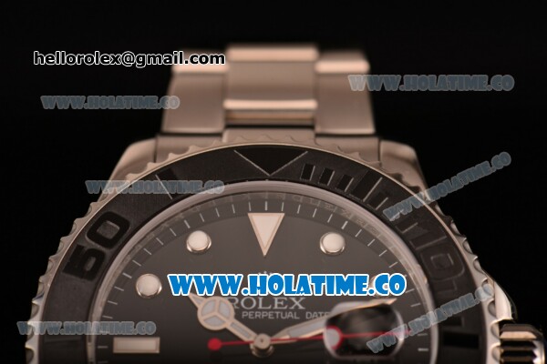 Rolex Yachtmaster I Asia Automatic Full Steel with Black Dial and White Markers - Click Image to Close