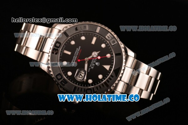 Rolex Yachtmaster I Asia Automatic Full Steel with Black Dial and White Markers - Click Image to Close