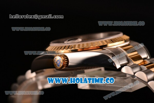 Rolex Datejust Asia Automatic Two Tone Case/Bracelet with Gold Dial and Roman Numral Markers - Click Image to Close