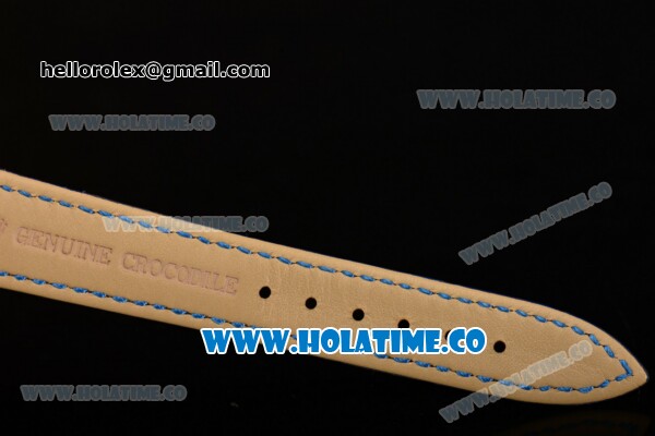 Rolex Cellini Time Asia 2813 Automatic Yellow Gold Case White Dial Blue Leather Strap and Stick/Roman Numeral Markers - Click Image to Close