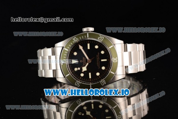 Tudor Heritage Black Bay 2824 Automatic Steel Case with Black Dial Dots Markers and Steel Bracelet - Click Image to Close