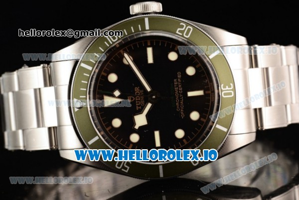 Tudor Heritage Black Bay 2824 Automatic Steel Case with Black Dial Dots Markers and Steel Bracelet - Click Image to Close